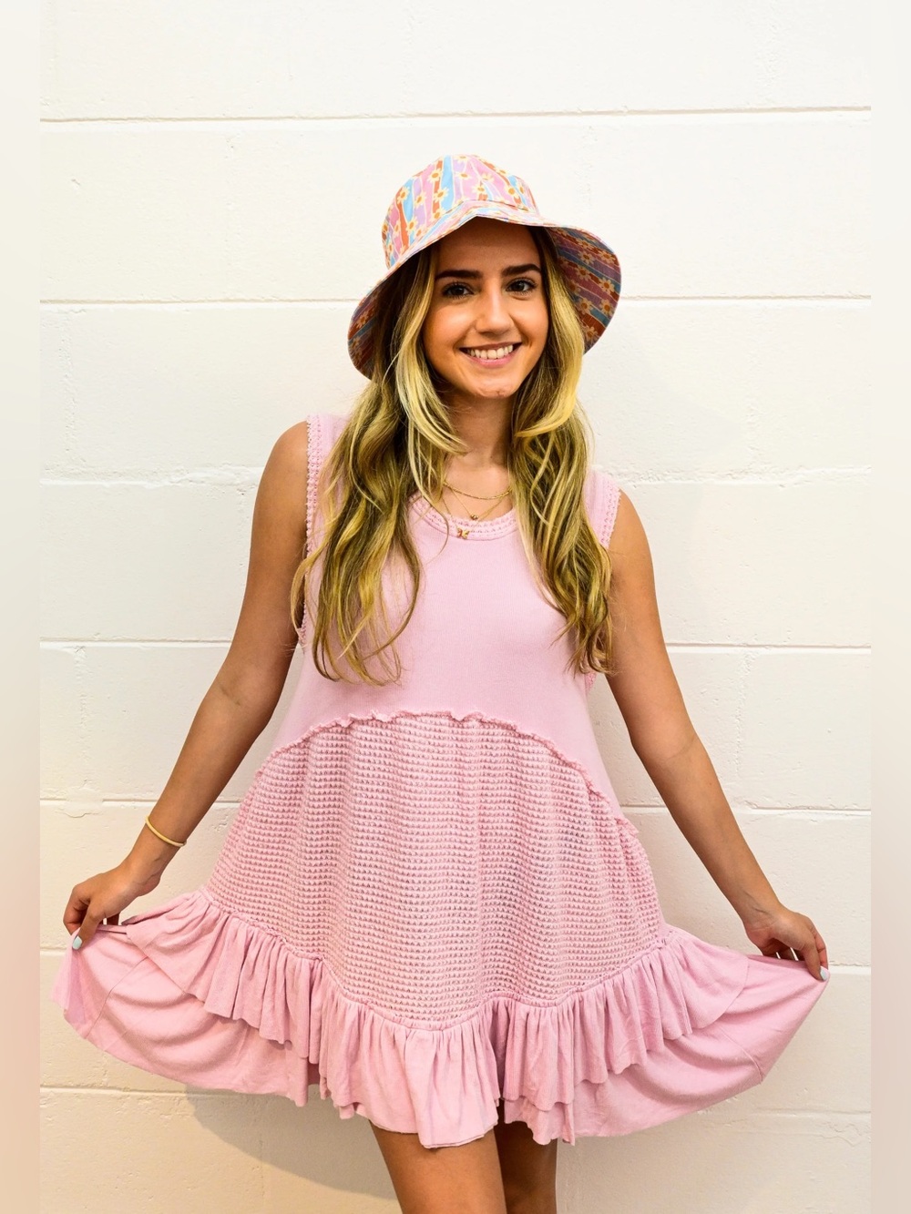 POL Cotton Candy ruffled tiered dress size small